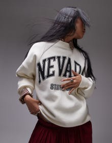Topshop TOPSHOP Sweatshirt -Cream - 140259704