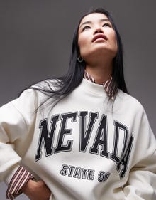 Topshop TOPSHOP Sweatshirt -Cream - 140259704