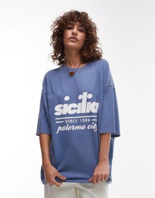 Topshop TOPSHOP T-shirt -MID BLUE - 140827333