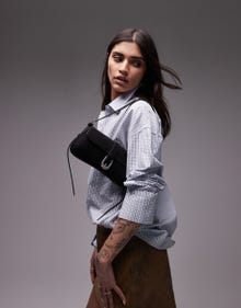 Topshop Topshop Sophia western buckle shoulder bag -Black - 141243345