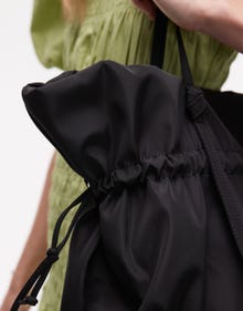 Topshop Topshop Tino nylon ruched tote bag -Black - 141243348