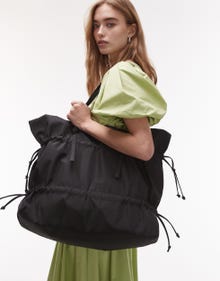 Topshop Topshop Tino nylon ruched tote bag -Black - 141243348