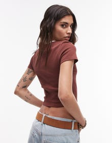 Topshop TOPSHOP T-Shirt -Brown - 141817887