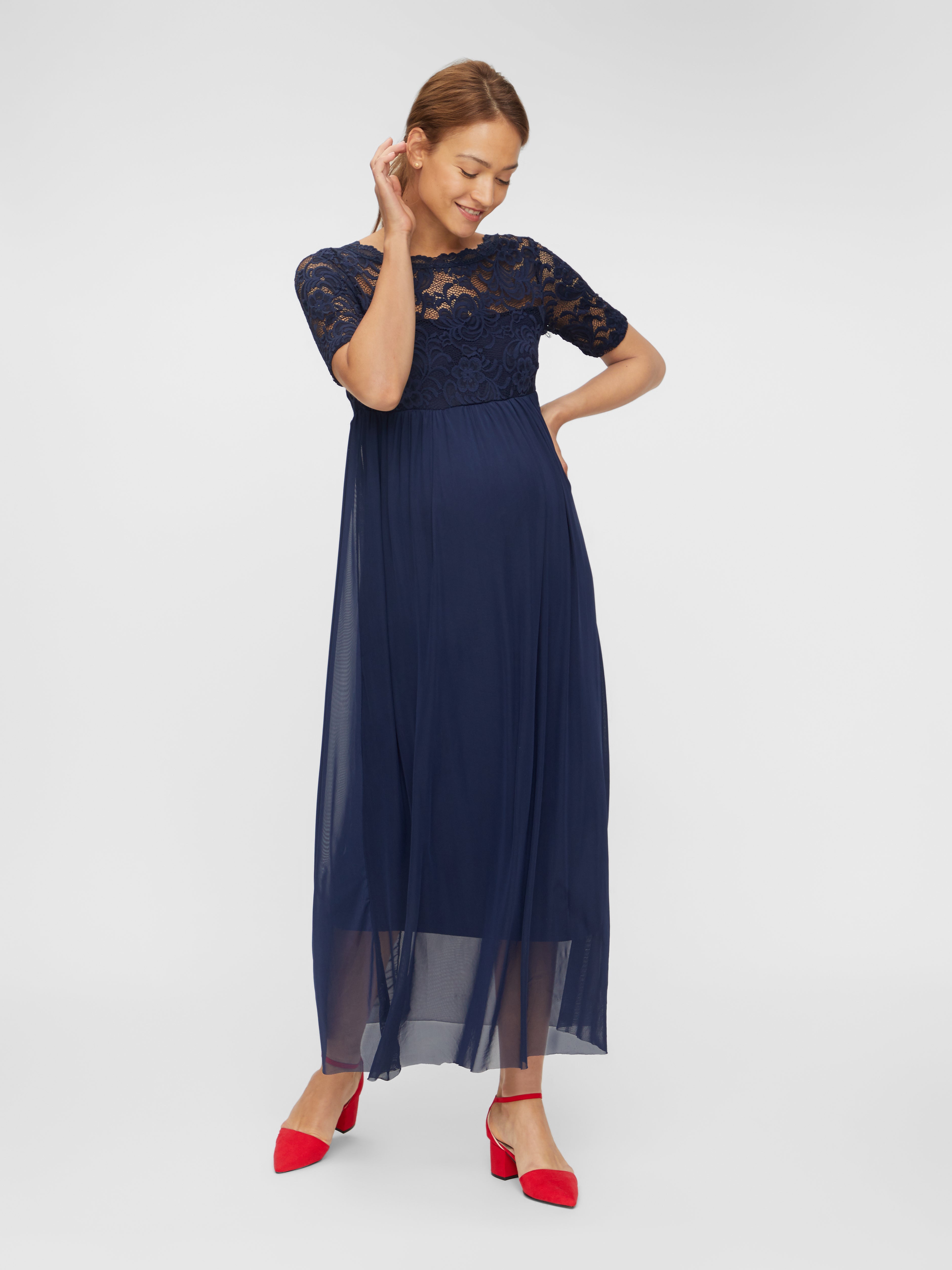 boat neck maternity dress