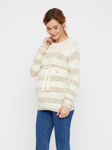 MAMA.LICIOUS Knitted maternity-pullover -Snow White - 20011473
