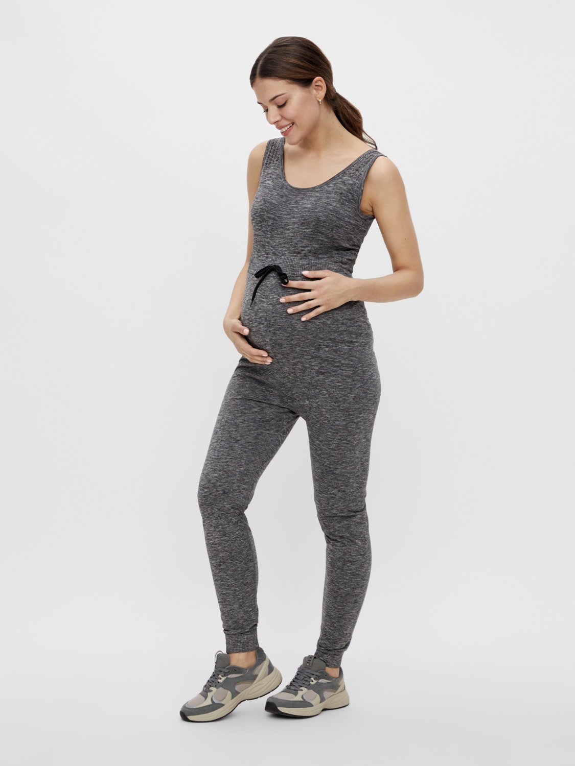 MAMA.LICIOUS Maternity-jumpsuit -Dark Grey Melange - 20012406