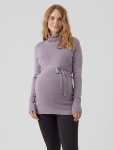 MAMA.LICIOUS Haut à col roulé tricoté -Purple Ash - 20013064