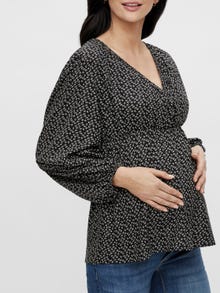 MAMA.LICIOUS Tops Regular Fit Col en V -Black - 20013835