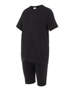 MAMA.LICIOUS Krój oversize Okragly dekolt T-shirt -Black - 20014157