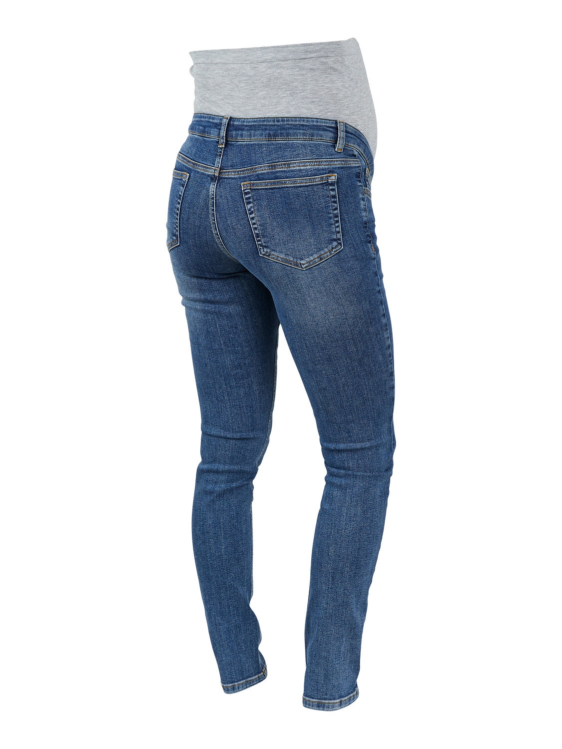 MAMA.LICIOUS Krój slim Jeans -Dark Blue Denim - 20014367
