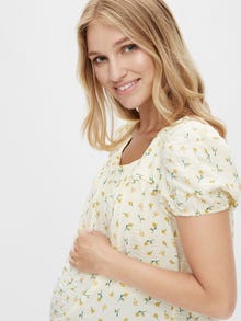 MAMA.LICIOUS Regular fit Neliönmuotoinen pääntie Topit -Almond Oil - 20014799