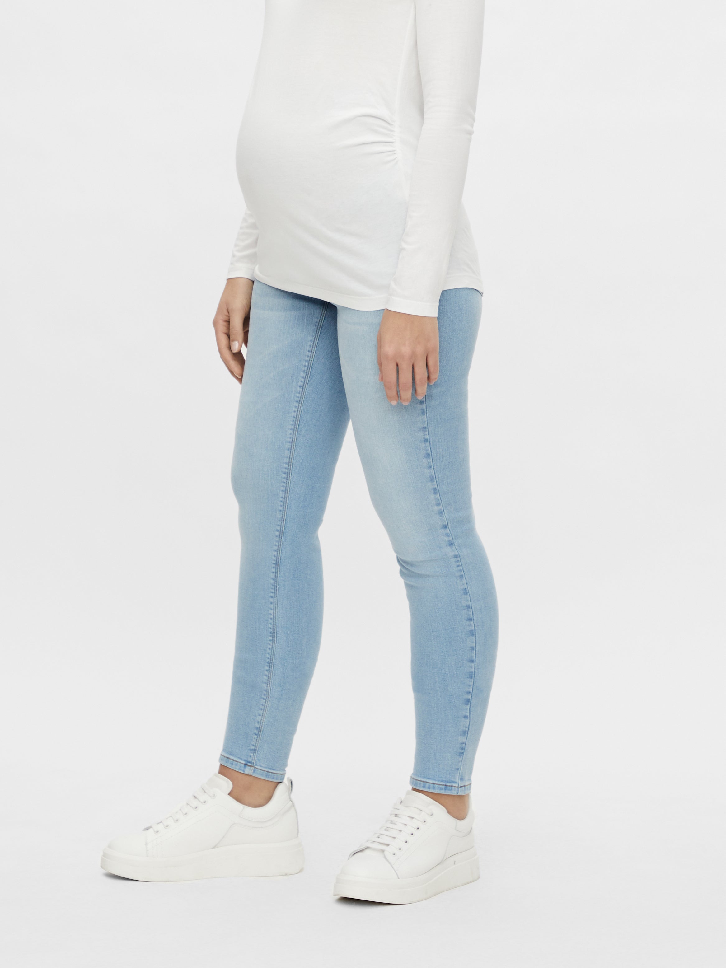 Mom Fit Überbauch Umstandsjeans ecru