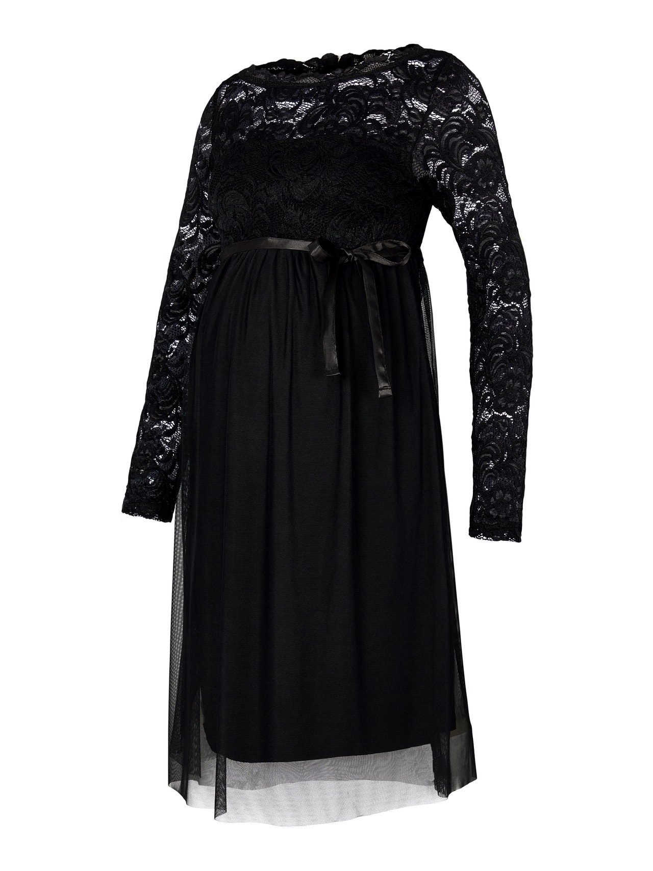 MAMA.LICIOUS Krój regularny Dekolt w lódke Sukienka -Black - 20015323