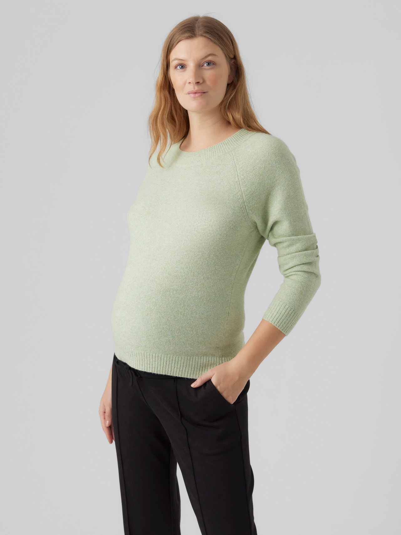 MAMA.LICIOUS Knitted maternity-pullover -Reseda - 20015364