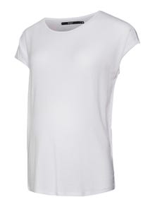MAMA.LICIOUS Krój regularny Okragly dekolt T-shirt -Bright White - 20015985