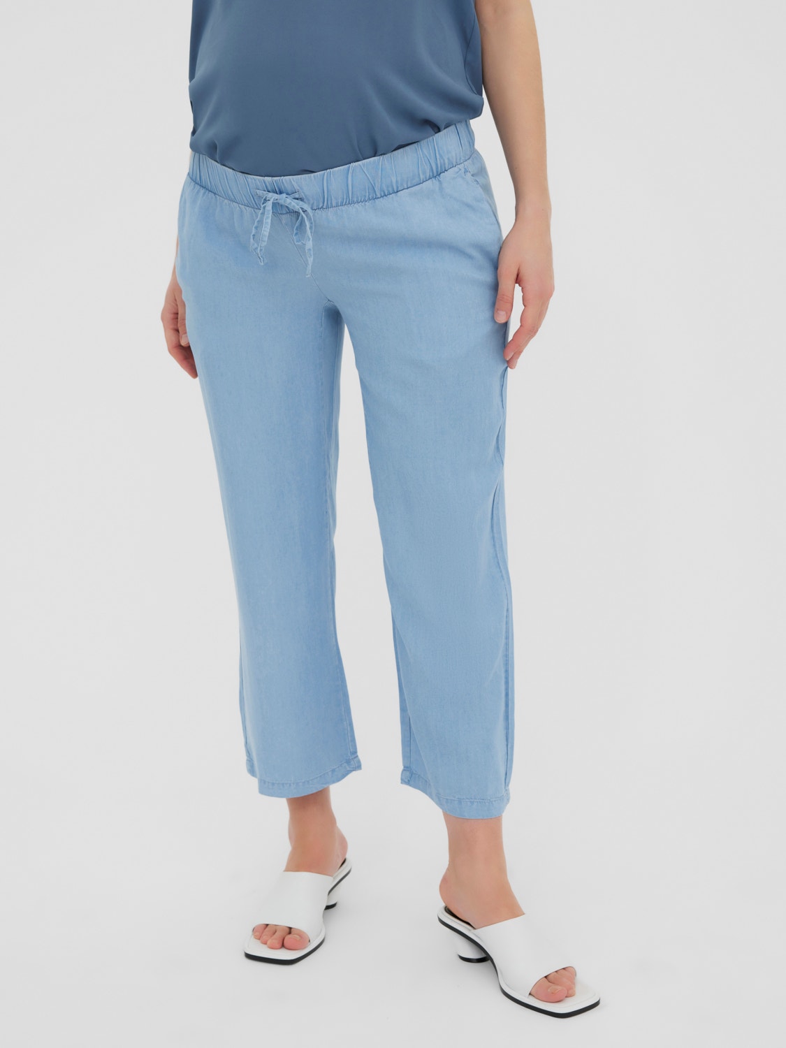 MAMA.LICIOUS Pantaloni Wide Leg Fit -Light Blue Denim - 20016013