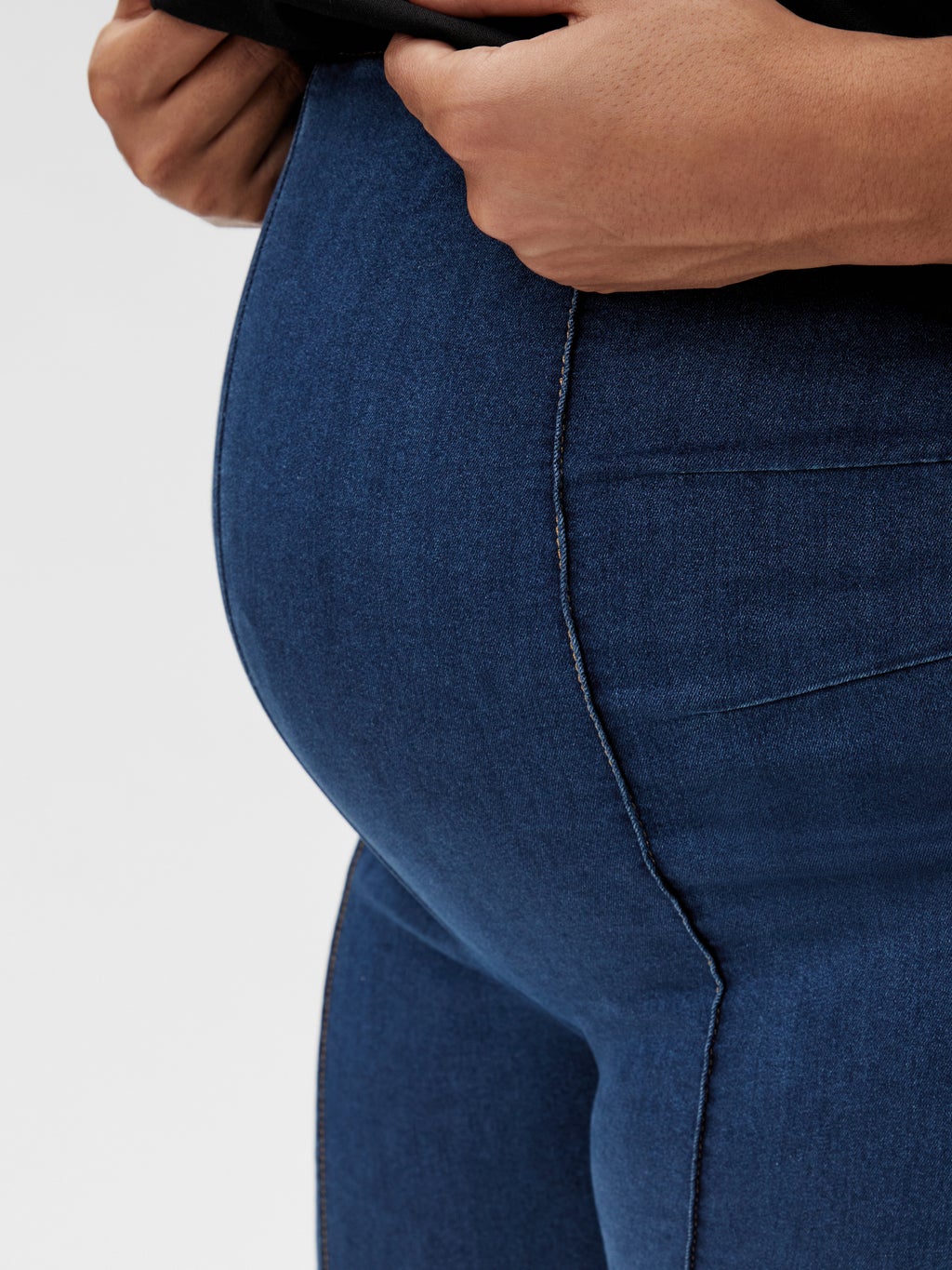 Mamalicious Mlsantos Jeans Premium Donna Con Vita Alta E Vestibilità Slim Coat