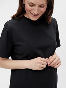 MAMA.LICIOUS Locker geschnitten Rundhals Tank-Top -Black - 20016251