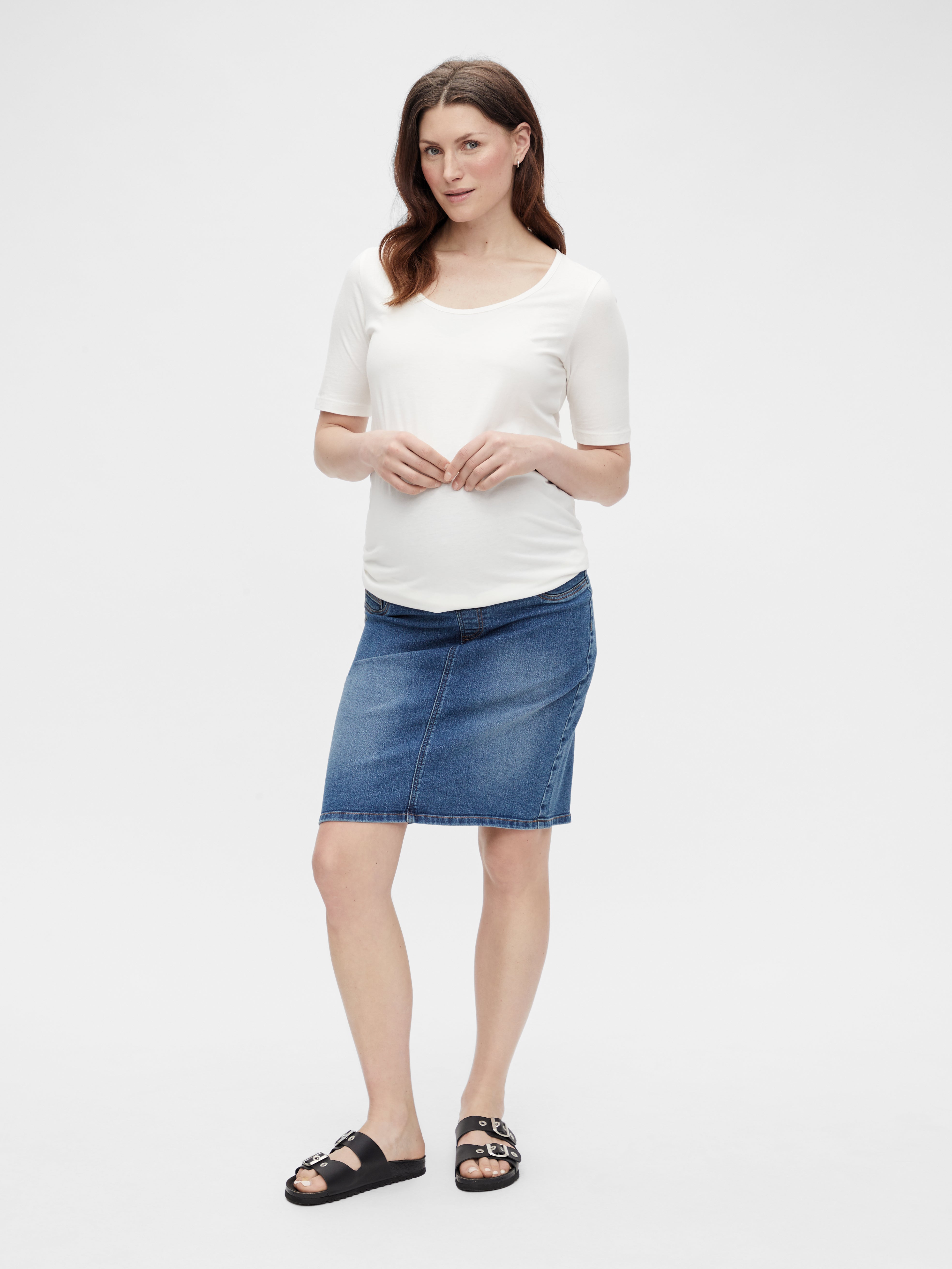 Maternity denim shop pencil skirt