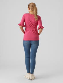 MAMA.LICIOUS Tavapärane lõige V-kaelus Top -Fuchsia Fedora - 20016516