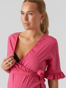 MAMA.LICIOUS Tavapärane lõige V-kaelus Top -Fuchsia Fedora - 20016516
