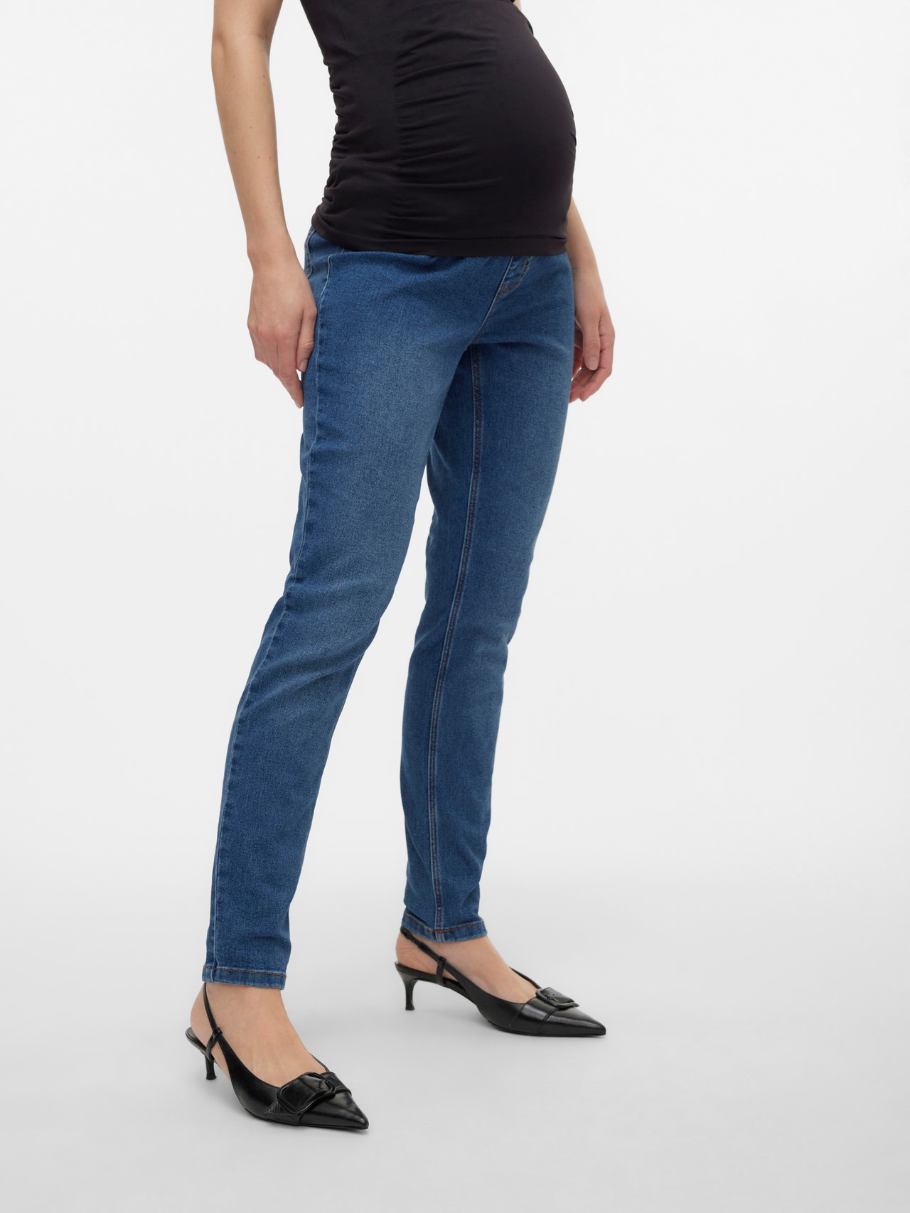 MAMA.LICIOUS Maternity-jeggings -Medium Blue Denim - 20016535