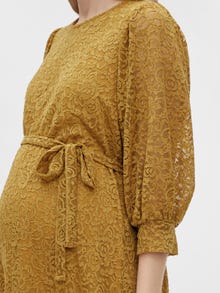 MAMA.LICIOUS Krój regularny Okragly dekolt Sukienka -Honey Mustard - 20016736