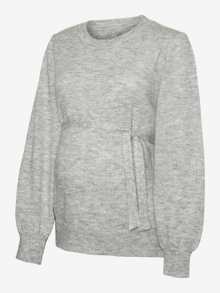 MAMA.LICIOUS SWETER -Light Grey Melange - 20016830