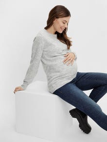 MAMA.LICIOUS SWETER -Light Grey Melange - 20016830