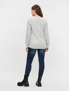 MAMA.LICIOUS SWETER -Light Grey Melange - 20016830