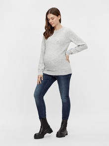MAMA.LICIOUS SWETER -Light Grey Melange - 20016830