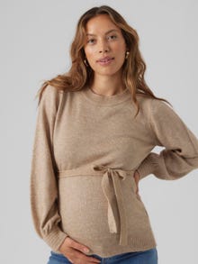 MAMA.LICIOUS Knitted maternity-pullover -Natural Melange - 20016830