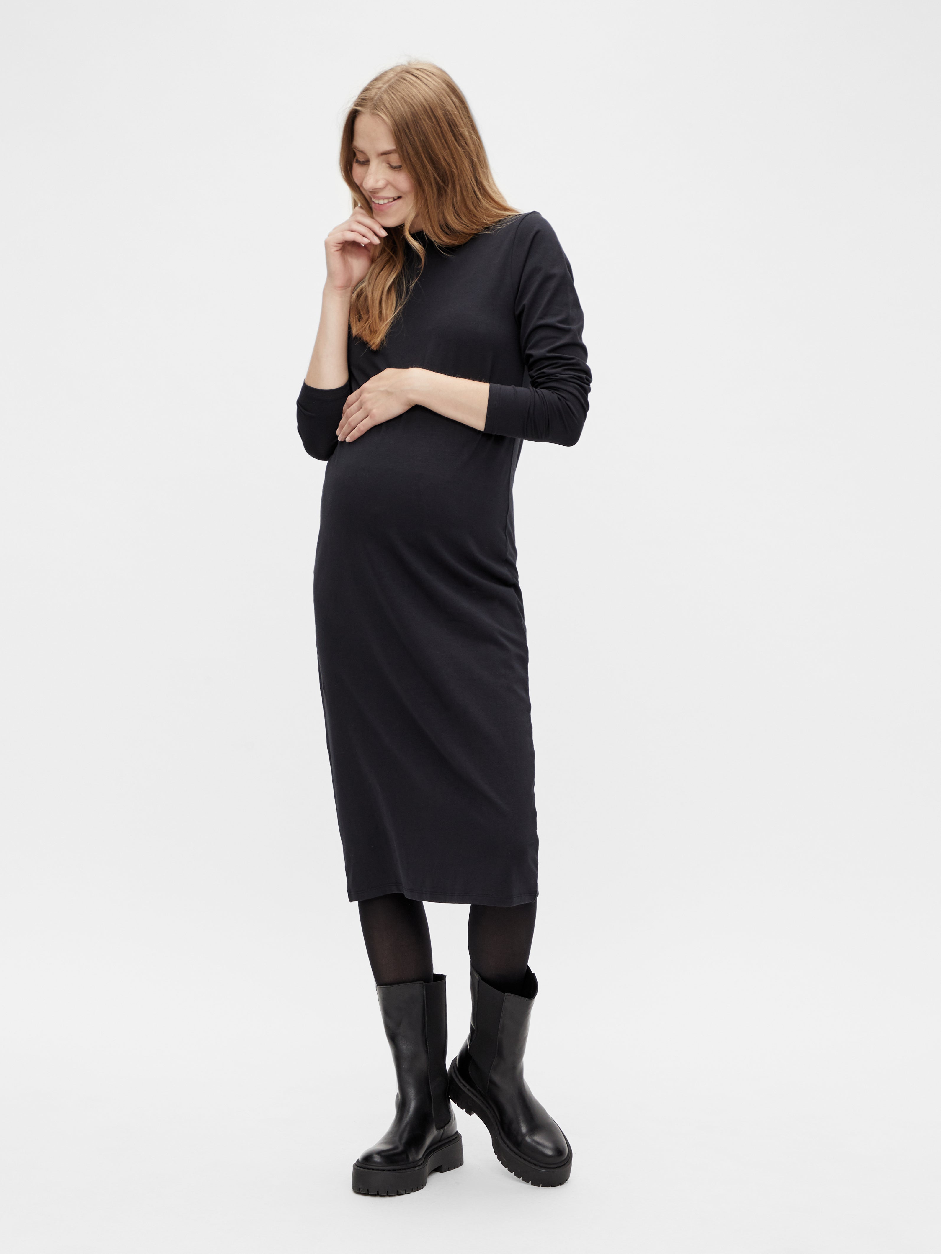 Ellis Maternity Tank Dress in Caviar Black - hautemama