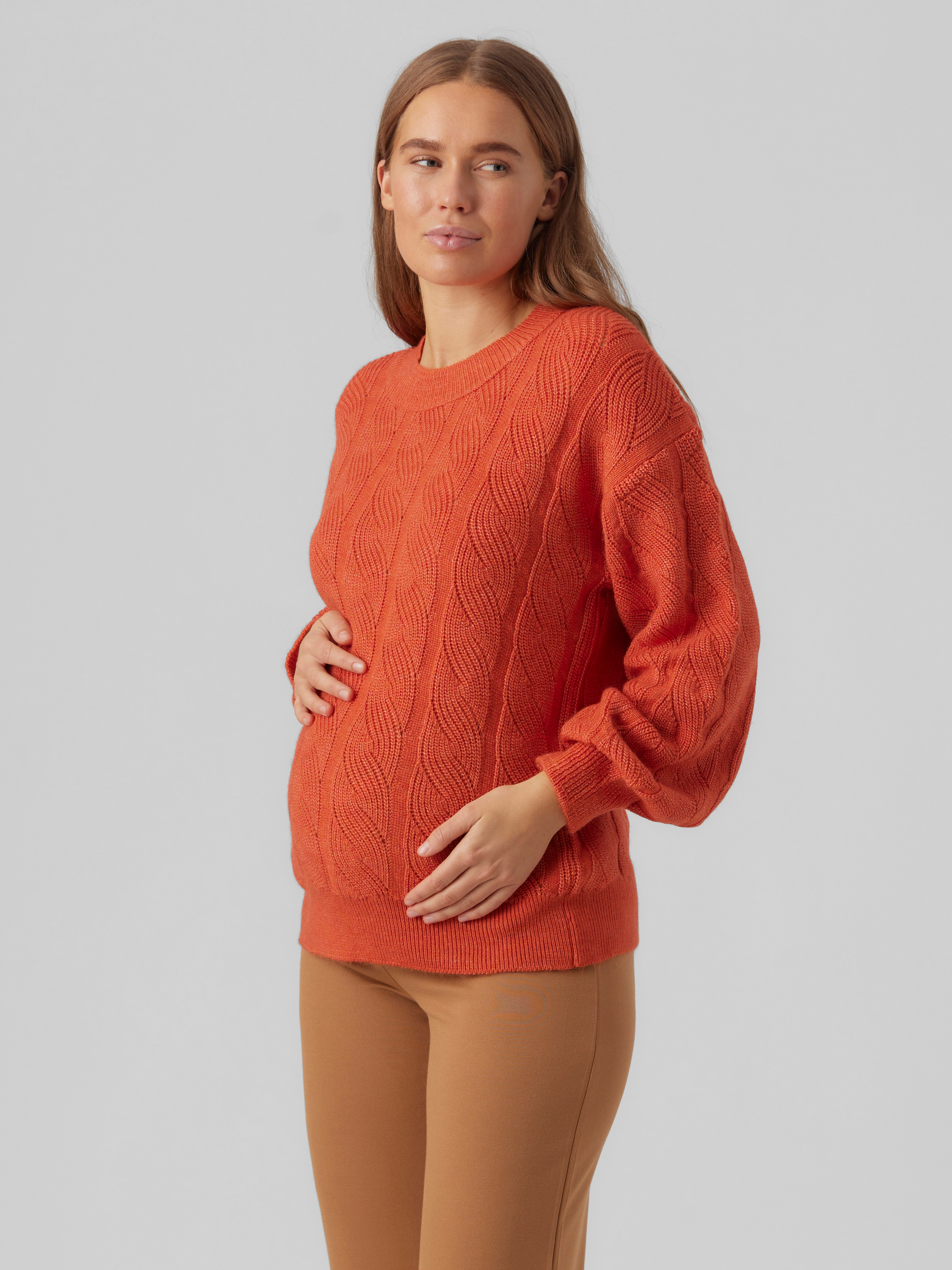 PULL EN MAILLE Rouge fonc MAMA.LICIOUS