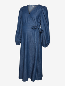MAMA.LICIOUS MLLAOS Gravidkjole -Medium Blue Denim - 20017223