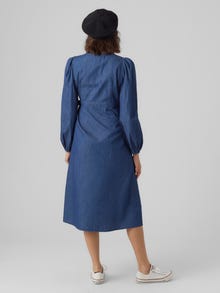 MAMA.LICIOUS MLLAOS Robe de Maternité -Medium Blue Denim - 20017223