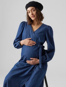 MAMA.LICIOUS MLLAOS Robe de Maternité -Medium Blue Denim - 20017223