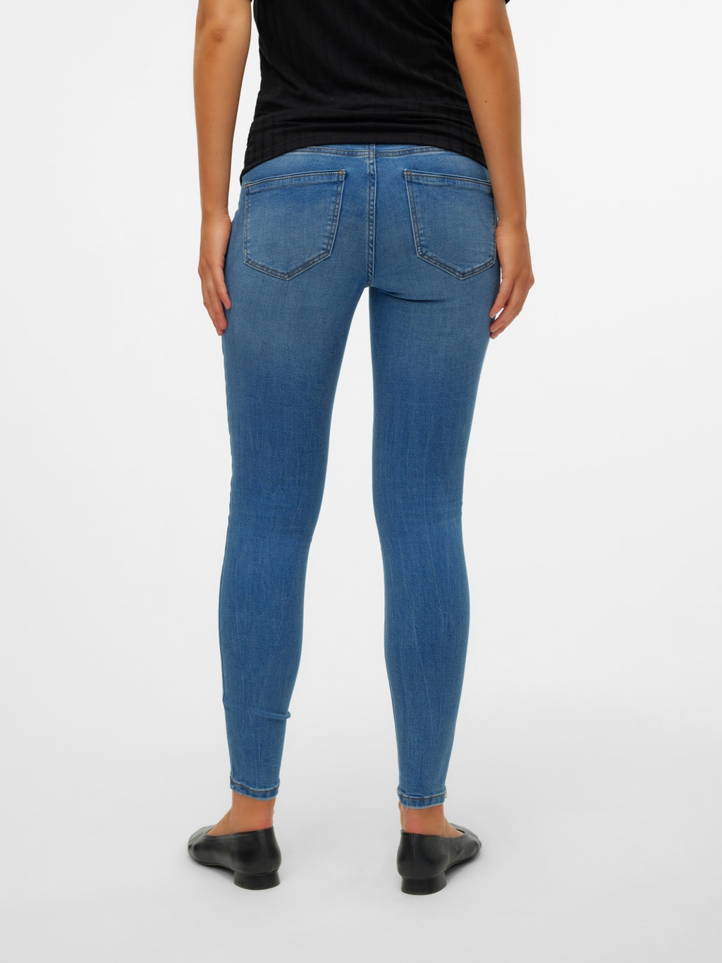 Women's Mid Blue Cotton Denim Mom Shorts | Penneys