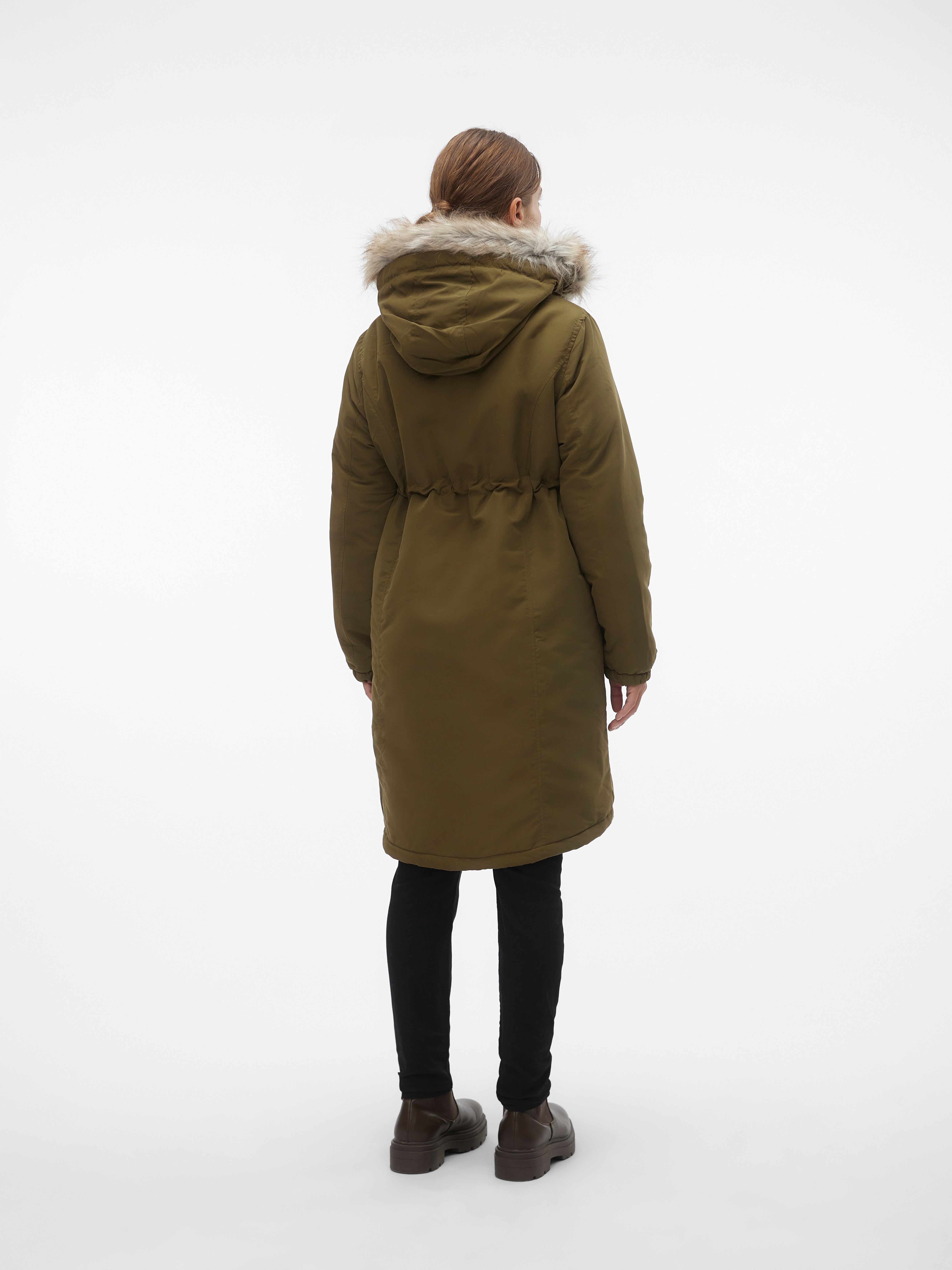 FINAL SALE - Track faux-fur hooded parka coat