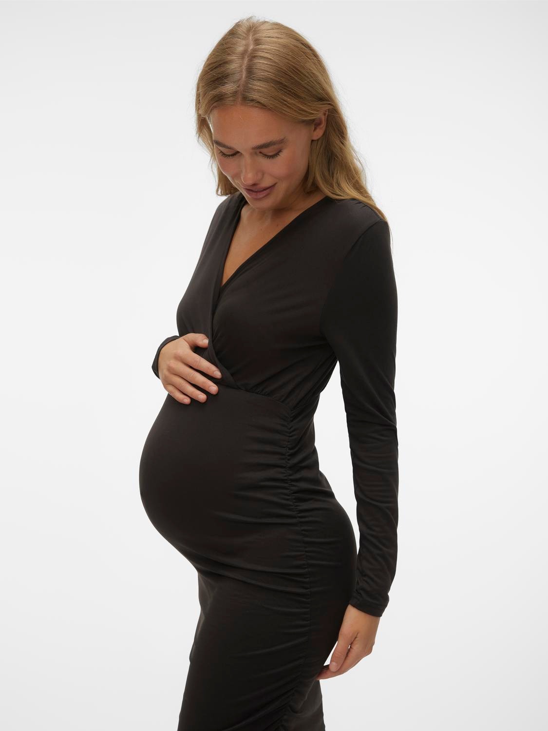 MAMA.LICIOUS Vestiti Bodycon Fit Scollo a V -Black - 20017496