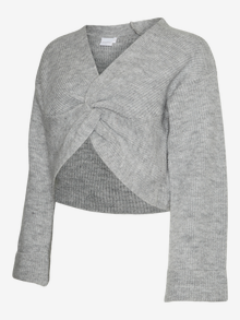 MAMA.LICIOUS Knitted maternity-pullover -Light Grey Melange - 20017673