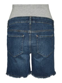 MAMA.LICIOUS Shorts Regular Fit Orlo a taglio vivo -Dark Blue Denim - 20017764