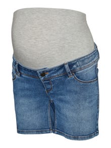 MAMA.LICIOUS Shorts Slim Fit Taille haute -Medium Blue Denim - 20017769