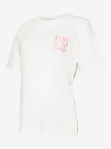 MAMA.LICIOUS T-shirts Loose Fit Col en U -Snow White - 20017922