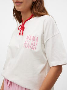 MAMA.LICIOUS T-shirts Loose Fit Col en U -Snow White - 20017922