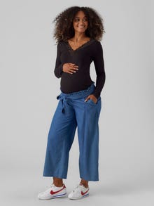MAMA.LICIOUS Tops Regular Fit Col en V -Black - 20017978