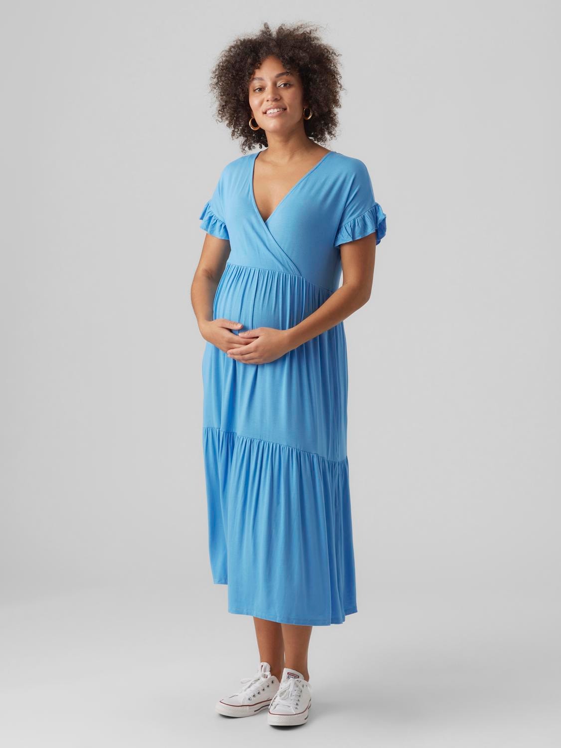 MAMA.LICIOUS Maternity-dress -Azure Blue - 20018146