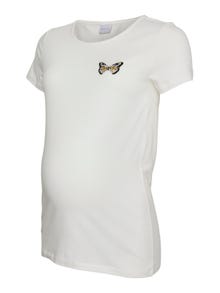 MAMA.LICIOUS T-shirt Regular Fit Scollo a U -Snow White - 20018155