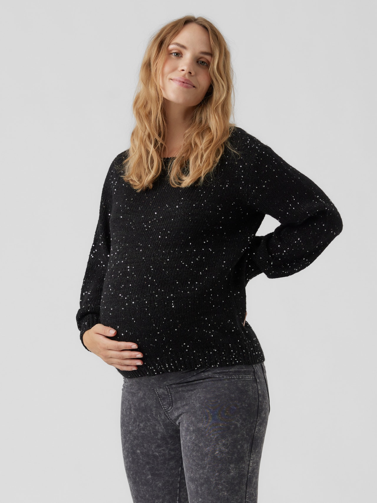 MAMA.LICIOUS Umstands-strickpullover -Black - 20018260
