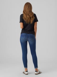 MAMA.LICIOUS Skinny fit Low waist Omvouwbare zomen Jeans -Medium Blue Denim - 20018268
